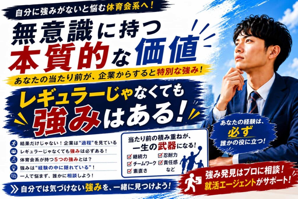 自分に強みがないと悩む体育会系へ！無意識に持つ本質的な価値
