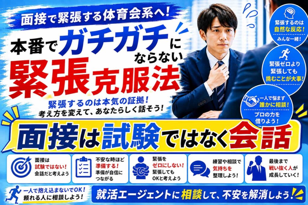 面接で緊張する体育会系へ！本番でガチガチにならない緊張克服法