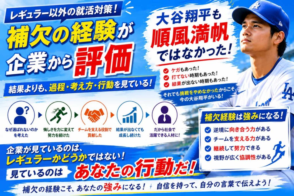 レギュラー以外の就活対策！補欠の経験が企業から評価される理由