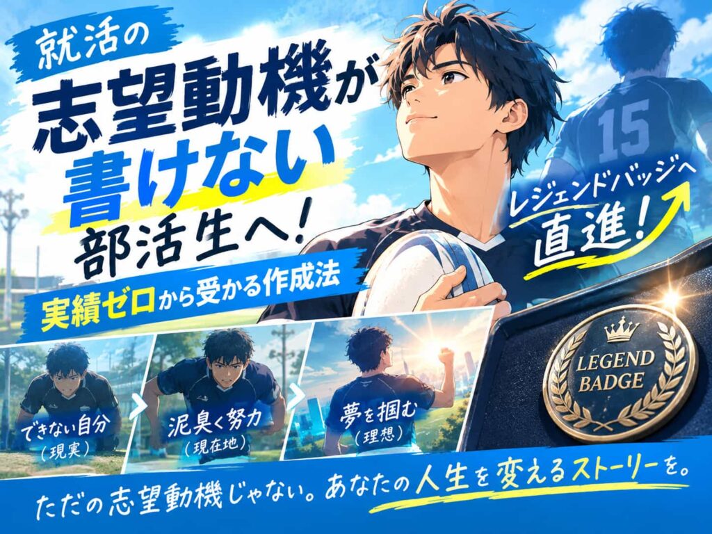就活の志望動機が書けない部活生へ！実績ゼロから受かる作成法