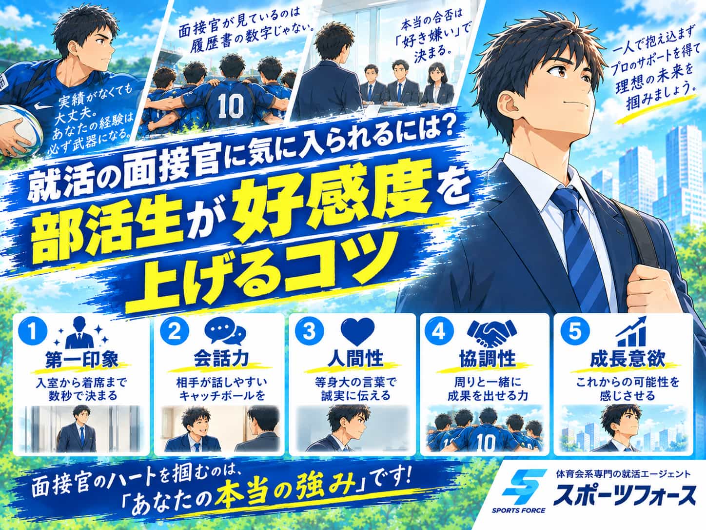 就活の面接官に気に入られるには？部活生が好感度を上げるコツ